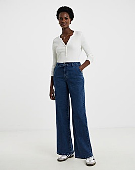 Blue Cosy Wide Leg Jeans