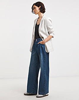 Authentic Blue Elasticated Wide Leg Jean