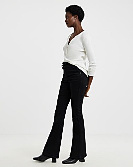 Black Cosy Bootcut Jeans
