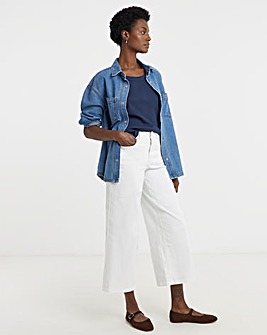 24/7 White Wide Crop Jeans