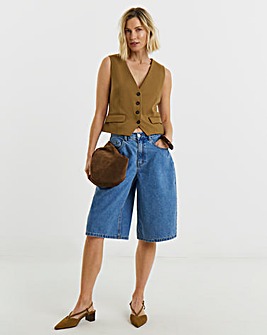 Mid Blue Denim Jorts