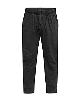 D555 Rory Lightweight Cotton Jogging Bottom With Open Hem & Zipper Pockets Black