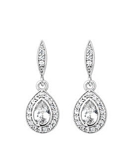 Jon Richard Silver Plated Cubic Zirconia Peardrop Drop Earrings