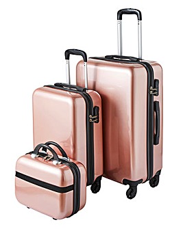 3 Piece Rose Gold Luggage Set