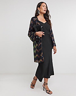 Zig Zag Sequin Longline Cardi