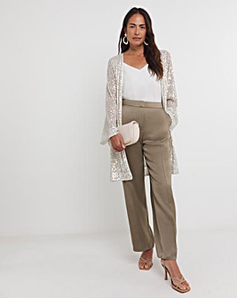 Silver Sequin Longline Cardigan