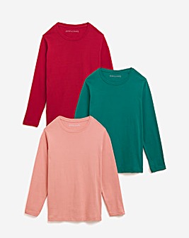 3 Pack Crew Neck Long Sleeve T-Shirts