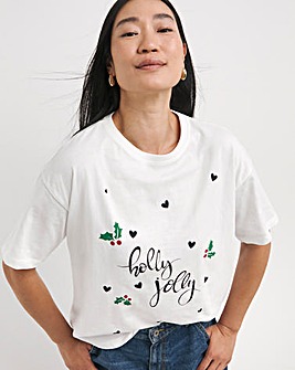 White Holly Jolly Christmas T-Shirt