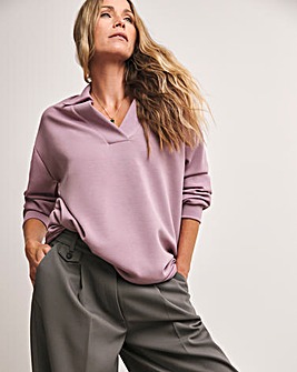 Anthology Elderberry Collared Modal Sweatshirt