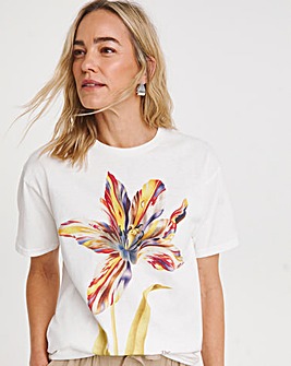 White Fitzwilliam Floral Graphic T-Shirt