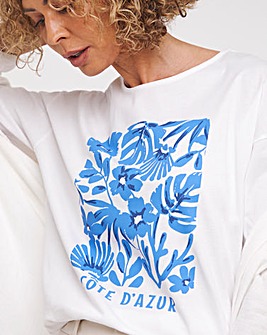 White Floral Graphic T-Shirt