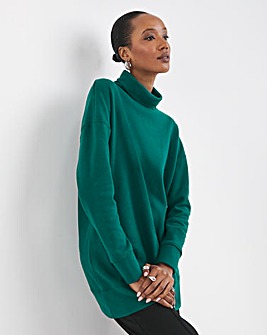 Pine Green Super Soft High Neck Sweatshirt