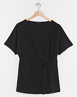 Black Twist Drape Top