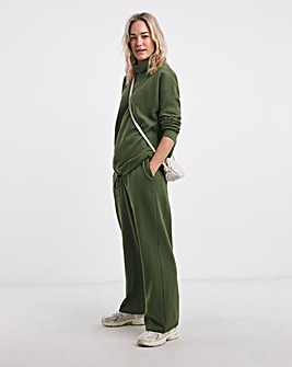 Olive Wide Leg Cosy Joggers