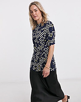 Spot Twist Drape Top