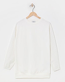 White Broderie Sweatshirt