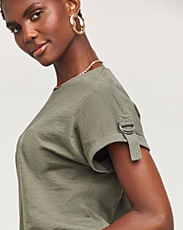 Khaki Crew Neck D Ring T-Shirt