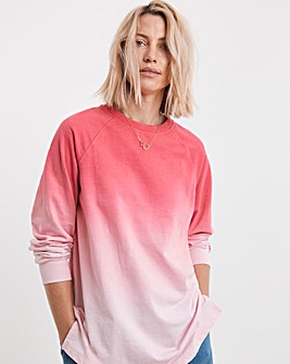 Pink Ombre Longline Sweatshirt