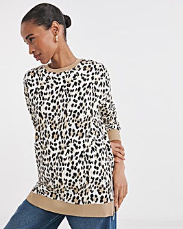 Leopard Print Classic Longline Sweatshirt