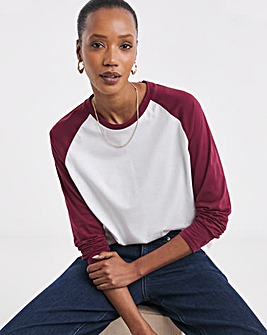 Crew Neck Colour Block Raglan T-Shirt