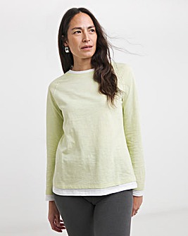 Crew Neck Long Sleeve Layered T-Shirt