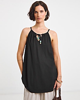 Tie Front Trim Vest