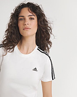 adidas Essentials Slim 3 Stripes T-Shirt