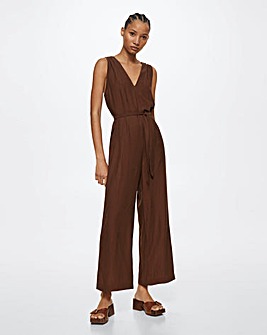 Mango Flowy Belt Jumpsuit