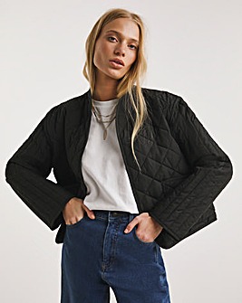 Whistles Cynthia Quilted Black Jacket