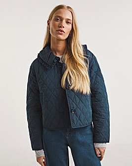Whistles Collar Detailed Quilted Jacket