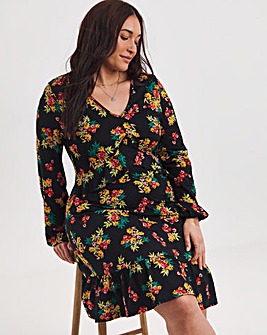 Joe Browns Jersey Floral Ruffle Detail Dress