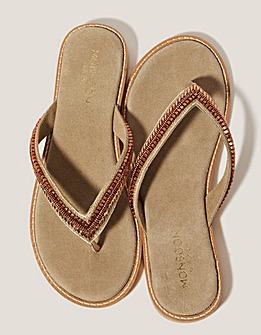 Monsoon Sia Beaded Flip Flop Sandals