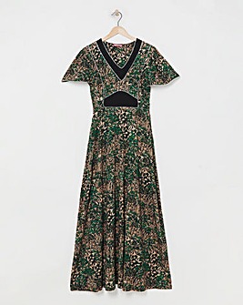 Joe Browns Jersey Contrast Floral V Neck Maxi Dress