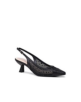 Paradox London Tamsin Crystal Mesh Kitten Heel Shoes