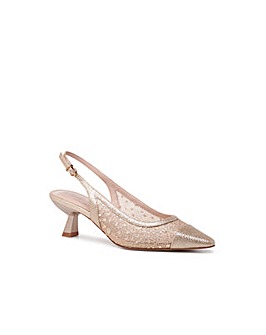 Paradox London Tamsin Crystal Mesh Kitten Heel Shoes