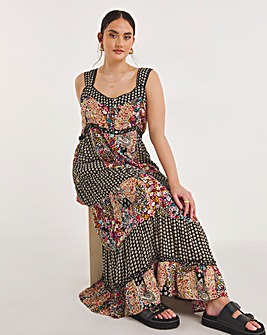 Joe Browns Boho Patchwork Crinkle Maxi Dress