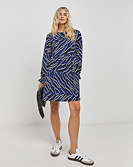 Animal Print Waffle Smock Dress