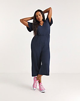 Navy Supersoft Jersey Angel Sleeve Jumpsuit