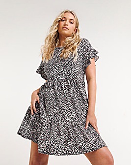Ditsy Print Supersoft Frill Smock Dress