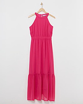 Simply Be Pink Halterneck Tiered Dress