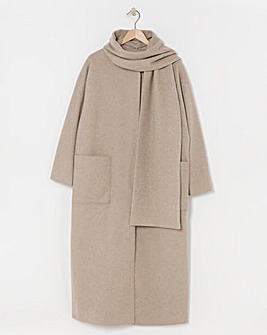 Neutral Longline Scarf Coat