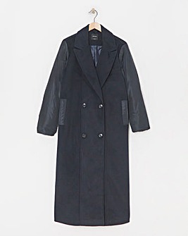 Navy Hybrid Bomber Longline Coat