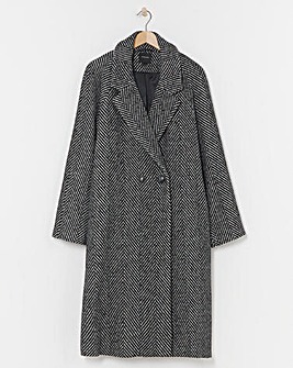 Double Breasted Herringbone Coat