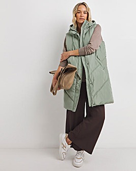 Green Longline Gilet