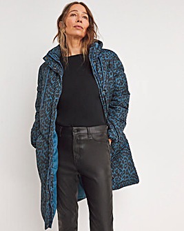 Printed Mid Length Padded Coat