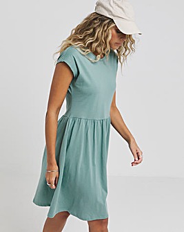 Green Cotton Jersey Smock Dress