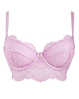 Buy A-GG Pink Ditsy Embroidered Non Padded Balcony Bra - 40B