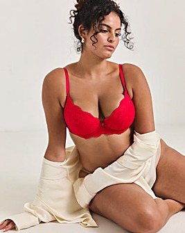 Ann Summers Sexy Lace Planet Plunge Bra Red