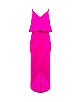 Joanna Hope Pink Overlay Midi Dress