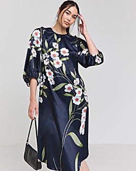 Joanna Hope Satin Floral Shift Dress